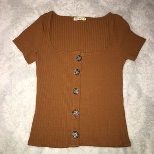 Button down crop top